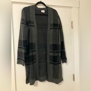 Plaid Open-Front Sweater for
Women (L)
